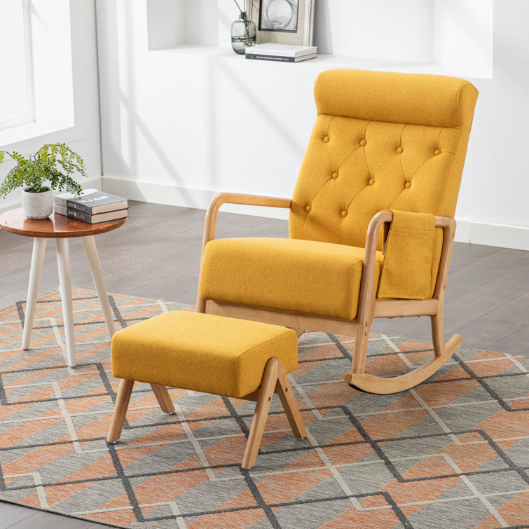 Yellow discount rocking chair